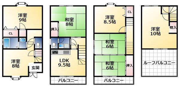 荒川１丁目中古戸建の物件間取画像